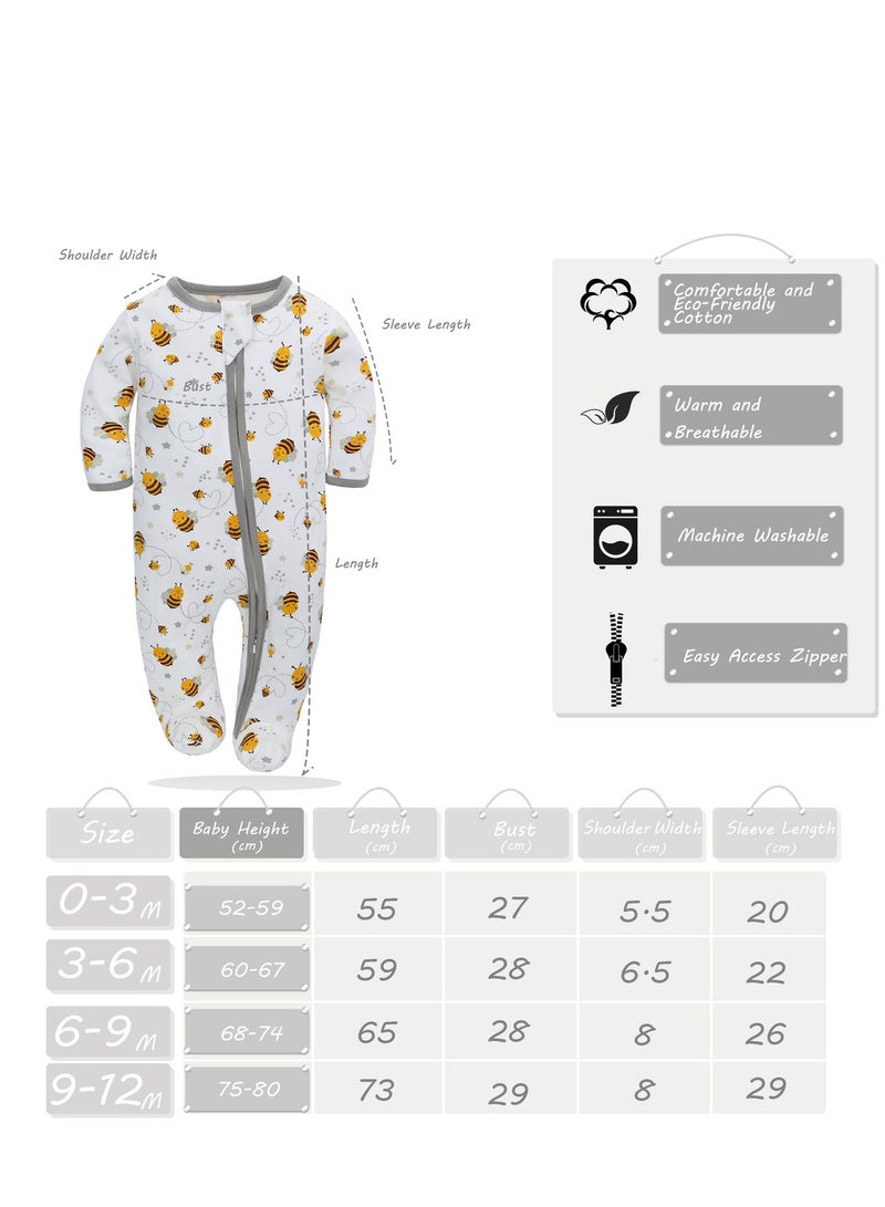 Miracle Baby 3PCS set baby rompers with zipper 100% cotton long sleeves Baby Onesies Soft Boys clothing - Image 3