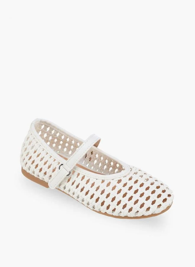 جونيورز Girls Hook & Loop Ballerina Shoes