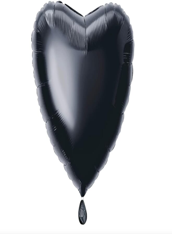 Unique Party 52960-18" Foil Black Heart Helium Balloon