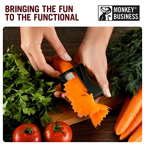 Monkey Business Karoto Carrot Sharpener | Vegetable Peeler | Veggie Peeler & Cucumber Peeler | Fun Kitchen Gadgets | from a Series of Unique Peelers for Kitchen | Fun Kitchen Stuff | by Monkey Business (Black) - Image 3