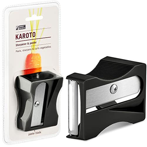 Monkey Business Karoto Carrot Sharpener | Vegetable Peeler | Veggie Peeler & Cucumber Peeler | Fun Kitchen Gadgets | from a Series of Unique Peelers for Kitchen | Fun Kitchen Stuff | by Monkey Business (Black) - Image 1