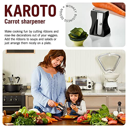 Monkey Business Karoto Carrot Sharpener | Vegetable Peeler | Veggie Peeler & Cucumber Peeler | Fun Kitchen Gadgets | from a Series of Unique Peelers for Kitchen | Fun Kitchen Stuff | by Monkey Business (Black) - Image 2