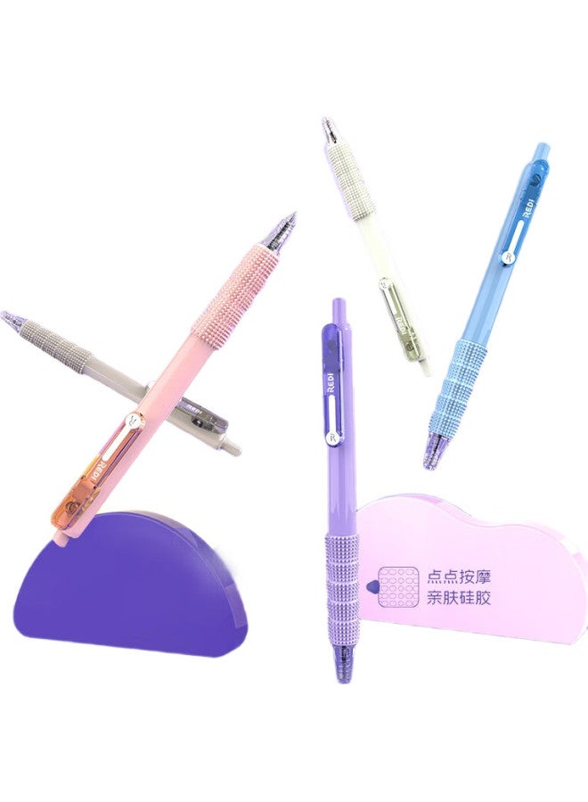 Lps Lever Dot Pen, Retractable Pen, 662 Black Pen, 0.5 Large Capacity Massage Pen, Set Of Neutral Pens, Student Exam Writing Pen, Recommended By Top Students / 6 Pens In Total - Image 3