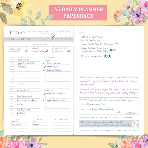 LAURET BLANC Daily Planner Undated, Schedule Your Day, Manage To-Do List, Wellness Tracker, Plan for 80 Days, Paperback. (She Believed She Could So She Did) - Image 2