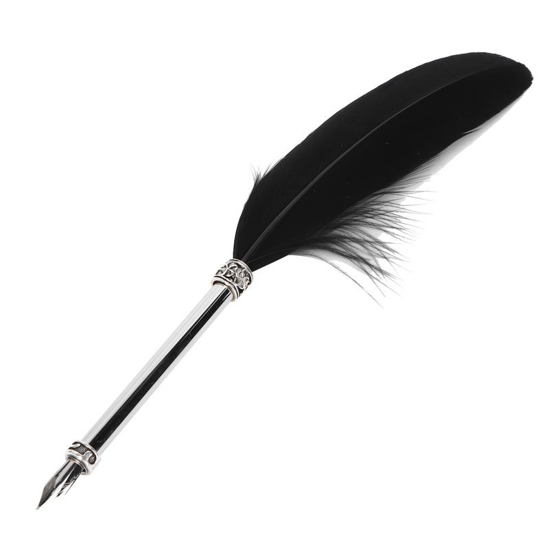 Feather Dip Pen: Stainless Steel Lightweight Comfort Grip - Durable High-Quality Carving Nib, Smooth Writing for Calligraphy, Office, Home, Gift Giving - Image 3