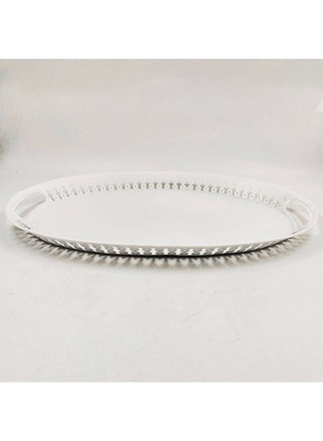 Avalon Pharma صينية تقديم أفالون بيضاوية أنيقة لتقديم الطعام والمشروبات تصميم بيضاوي أنيق متينة وخفيفة الوزن مثالية للحفلات المنزلية واستقبال الضيوف 53x37x3 سم