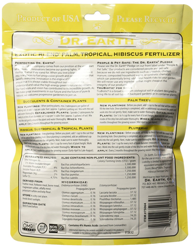 Dr. Earth 749688750646 75064 1 lb 5-4-6 MINIS Exotic Blend Palm, Tropical and Hibis, 1 - Image 2