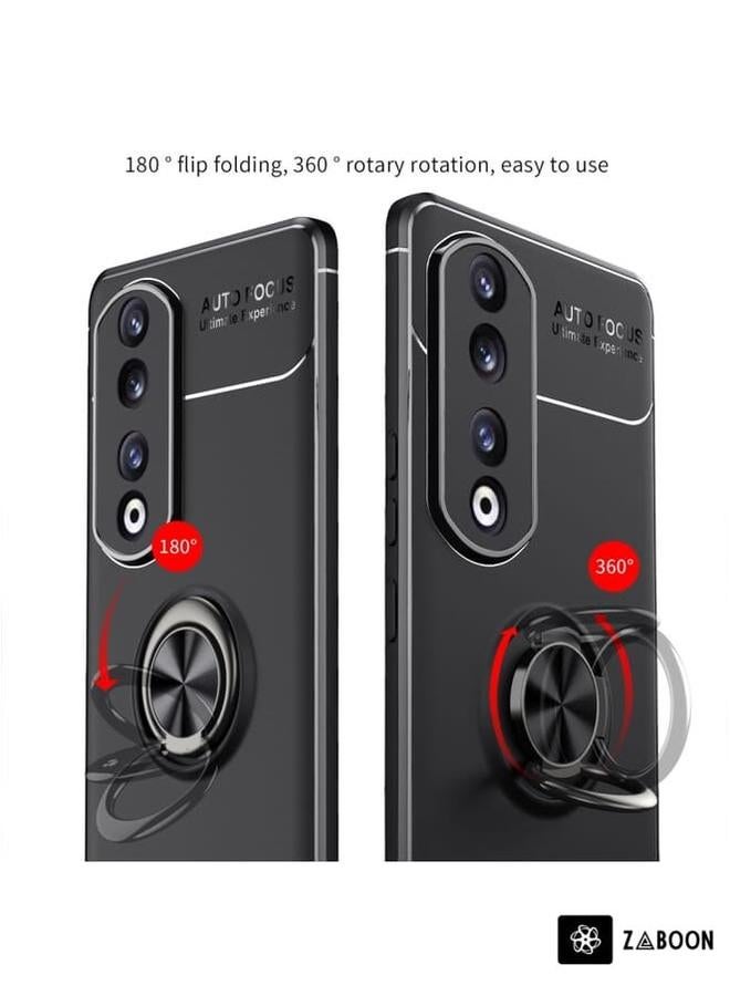 Zaboon Protective Case Cover For Honor 90 Pro Metal Ring Holder TPU  - Image 4