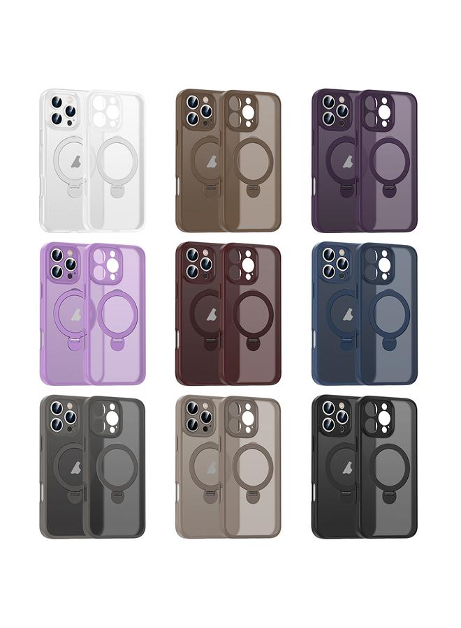 زبون جراب لهاتف iPhone 13 Pro Max بملمس غير لامع مع حامل مغناطيسي دوار 360 درجة - Image 2