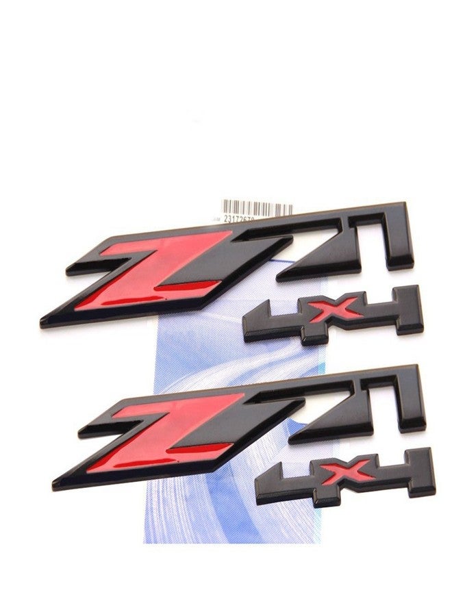 Yoaoo 2Pack OEM Black Red Z71 4x4 Emblems Badges Compatible with Silverado Sierra Tahoe Suburban 1500 2500Hd 3500Hd Decal - Image 1