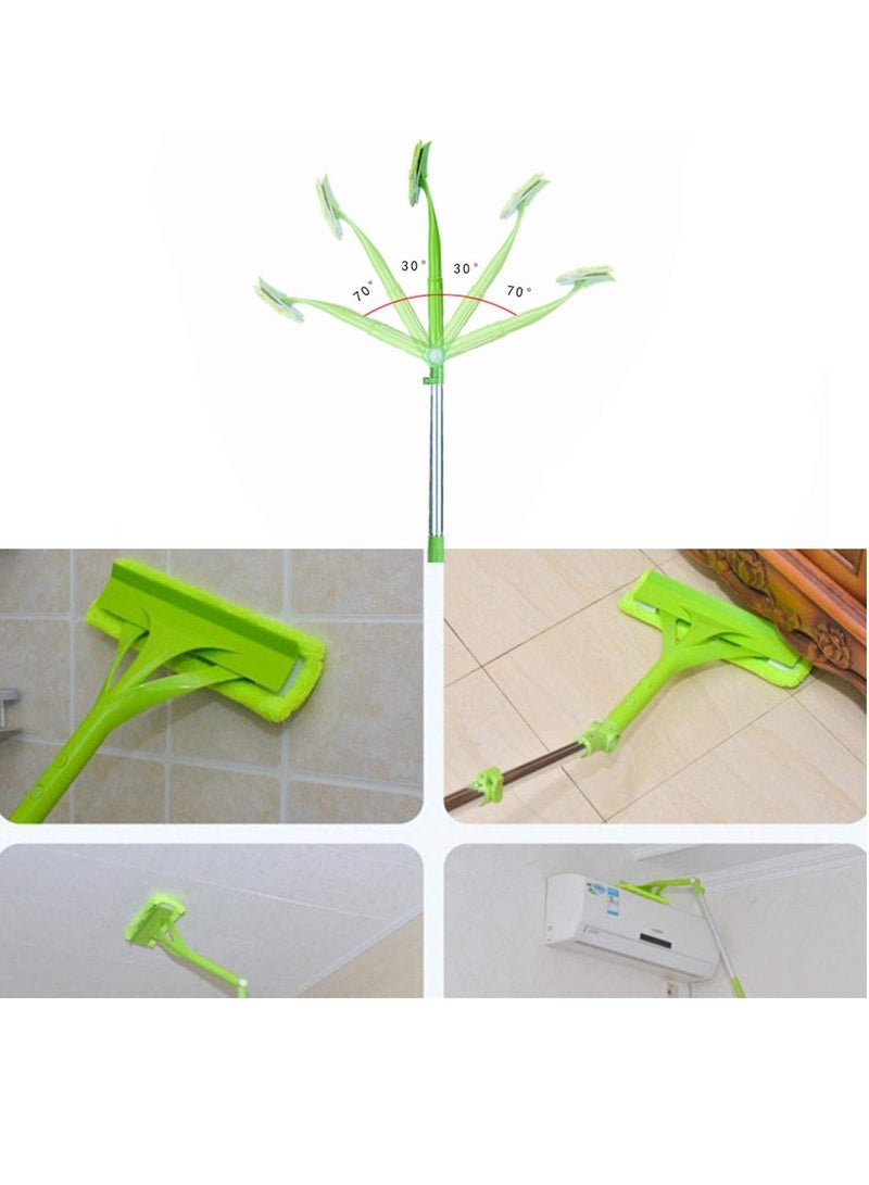 Window Cleaning Brush Mop 2 In 1 U Shape Retractable Foldable Handle Adjustable Cleaning Tools - Image 4