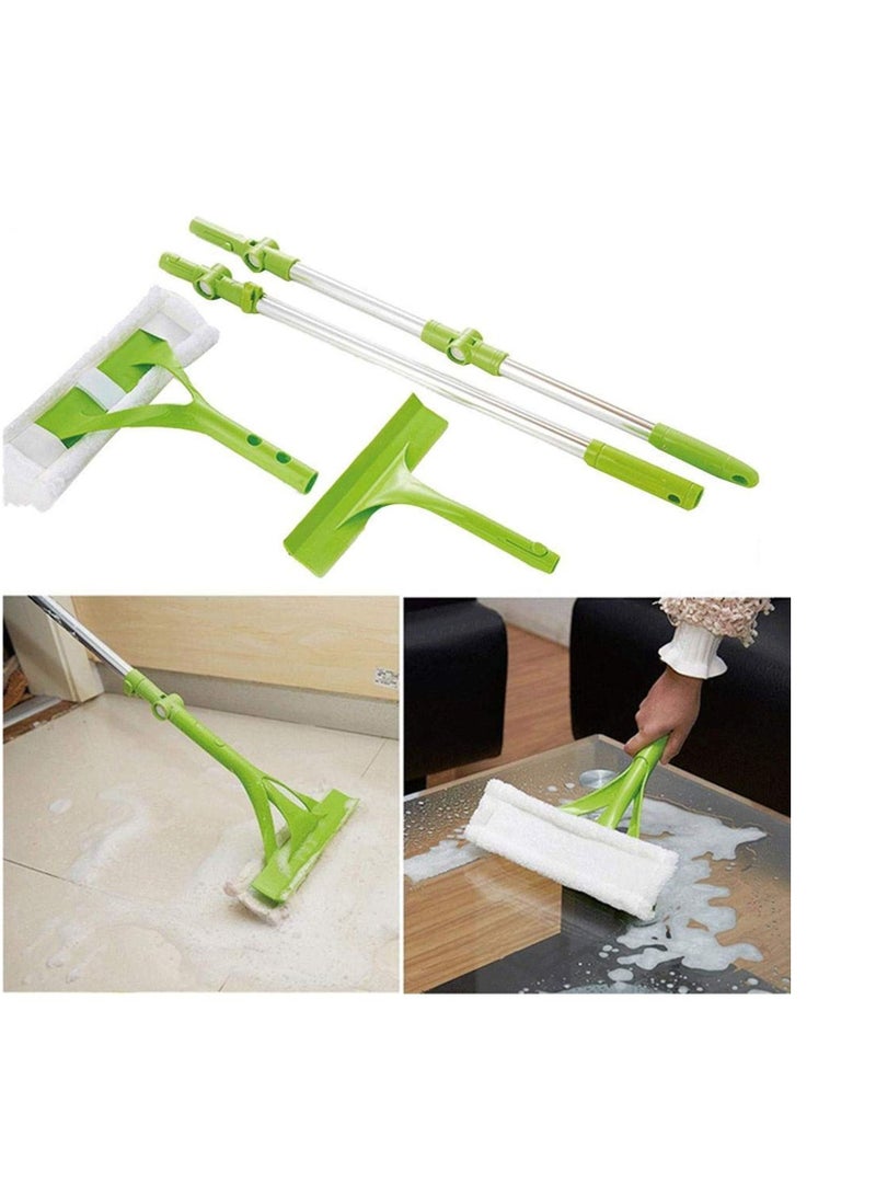 Window Cleaning Brush Mop 2 In 1 U Shape Retractable Foldable Handle Adjustable Cleaning Tools - Image 3