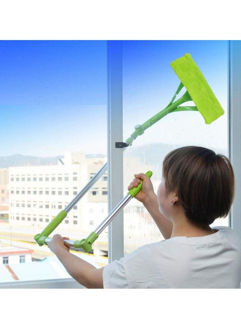Window Cleaning Brush Mop 2 In 1 U Shape Retractable Foldable Handle Adjustable Cleaning Tools - Image 1