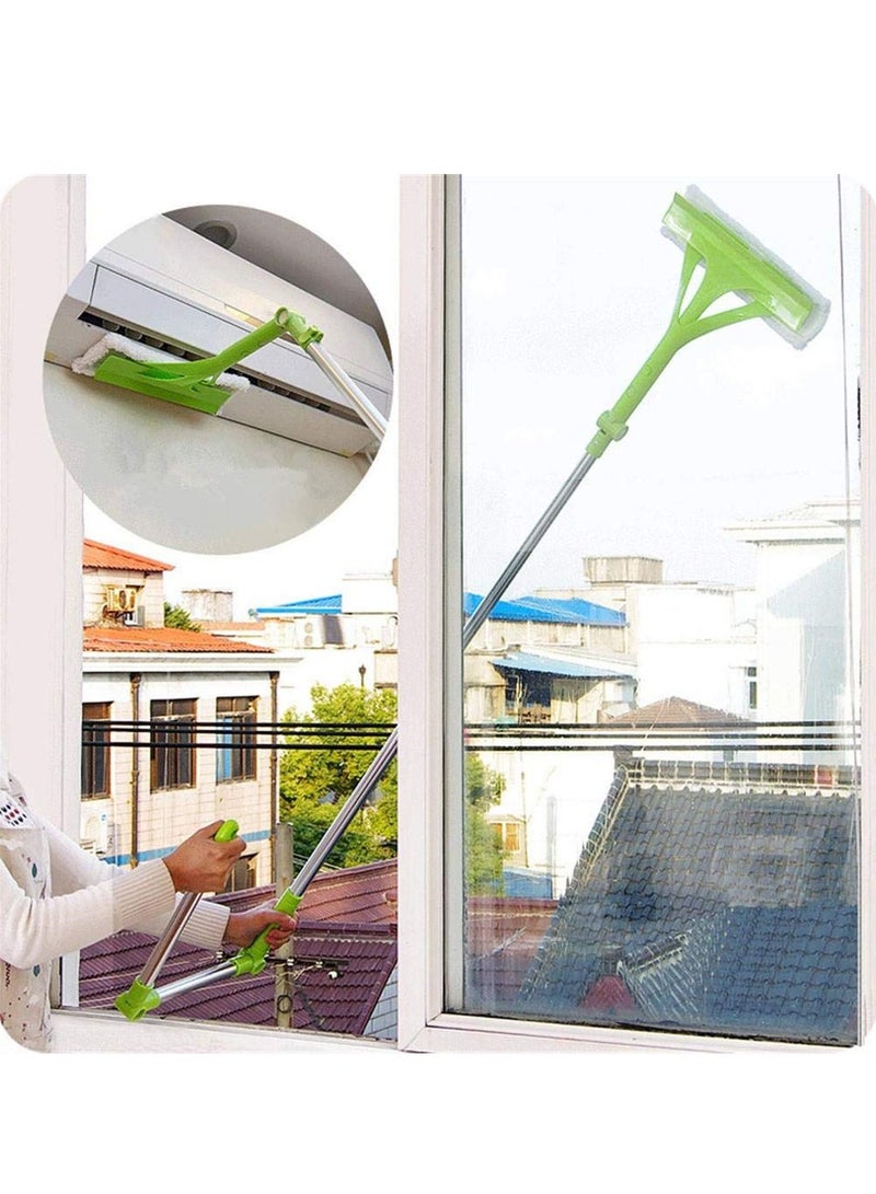 Window Cleaning Brush Mop 2 In 1 U Shape Retractable Foldable Handle Adjustable Cleaning Tools - Image 2