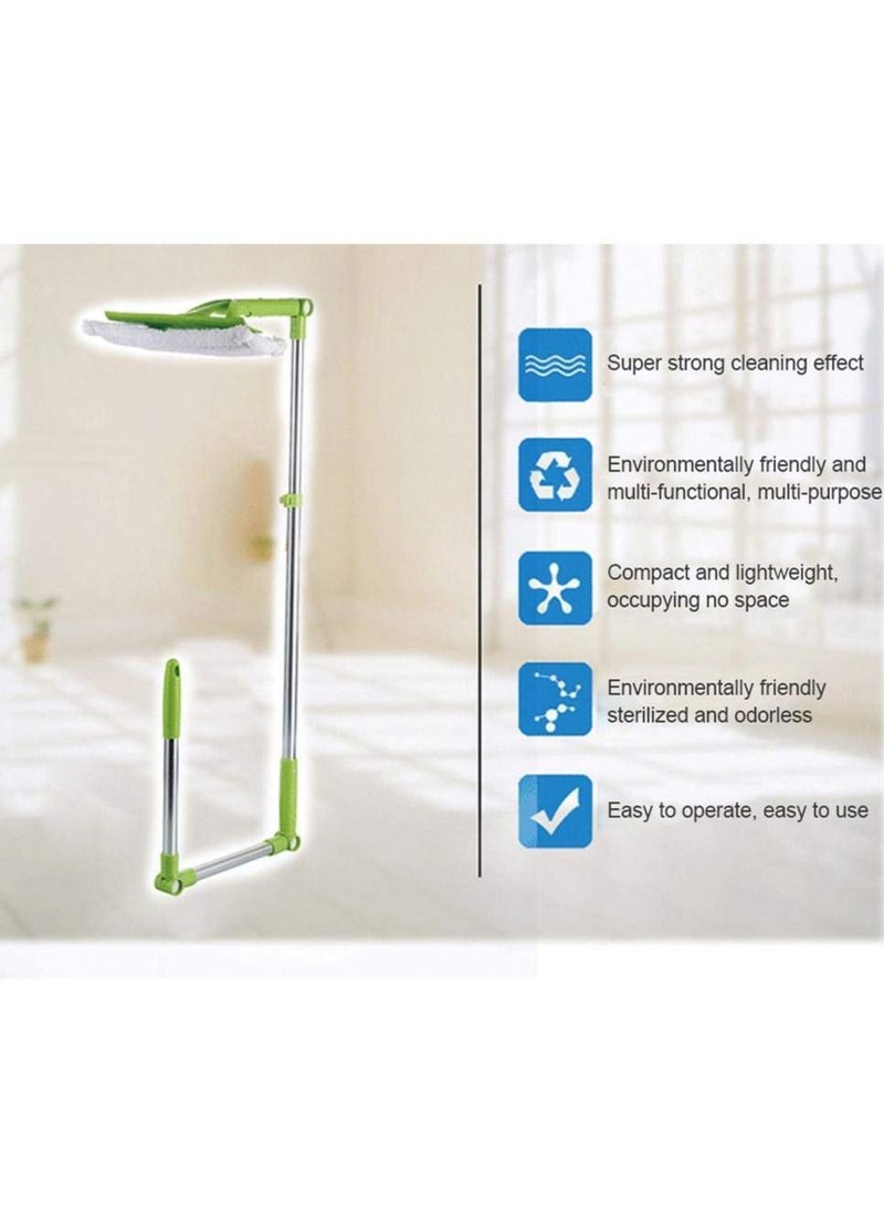 Window Cleaning Brush Mop 2 In 1 U Shape Retractable Foldable Handle Adjustable Cleaning Tools - Image 5