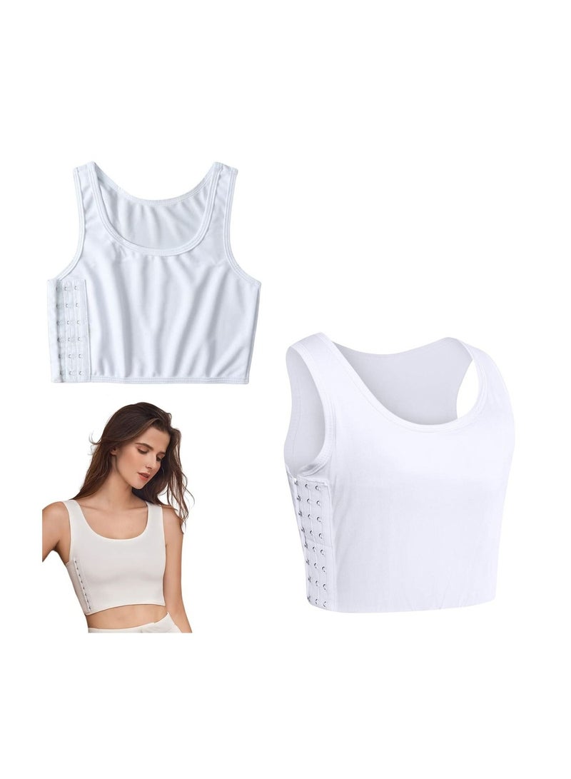 Captaintech Women's Casual Sport Chest Vest,Women Breathable Cotton Elastic Band Chest Binder Tank Top, for Chest Breathable Sports Bra Binder Women's Bustiers Corsets,Four Seasons Sports Tank Tops (Size:XL) - Image 1