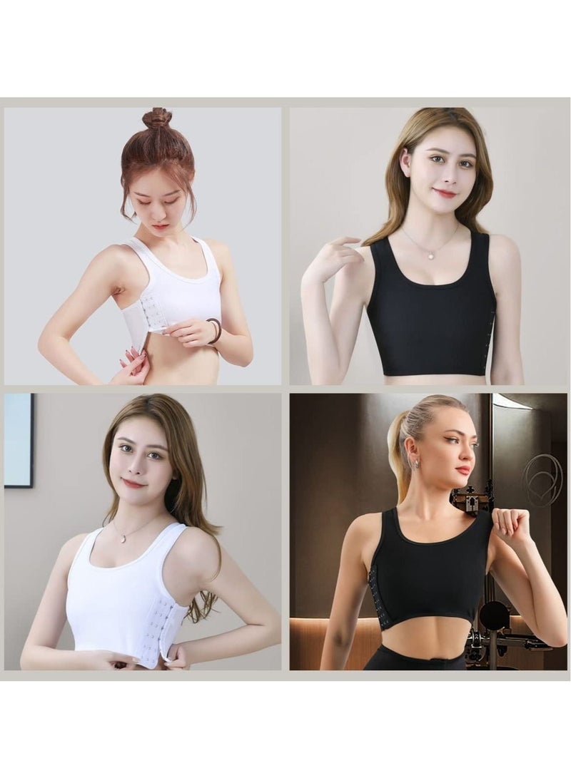 Captaintech Women's Casual Sport Chest Vest,Women Breathable Cotton Elastic Band Chest Binder Tank Top, for Chest Breathable Sports Bra Binder Women's Bustiers Corsets,Four Seasons Sports Tank Tops (Size:XL) - Image 3