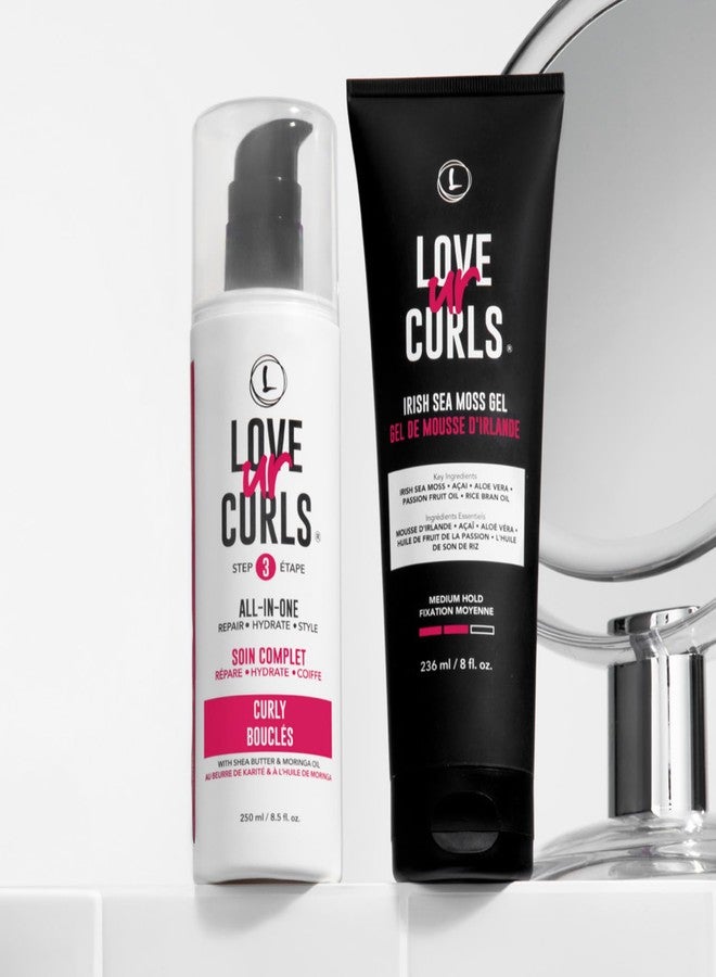 Love Ur Curls® All-in-One Curl Cream Styler for Curly Hair and Irish Sea Moss Hair Gel Bundle, Define, Hydrate and Style with Shea Butter, Medium Hold Curl Styling Gel to Reduce Excess Frizz - Image 2