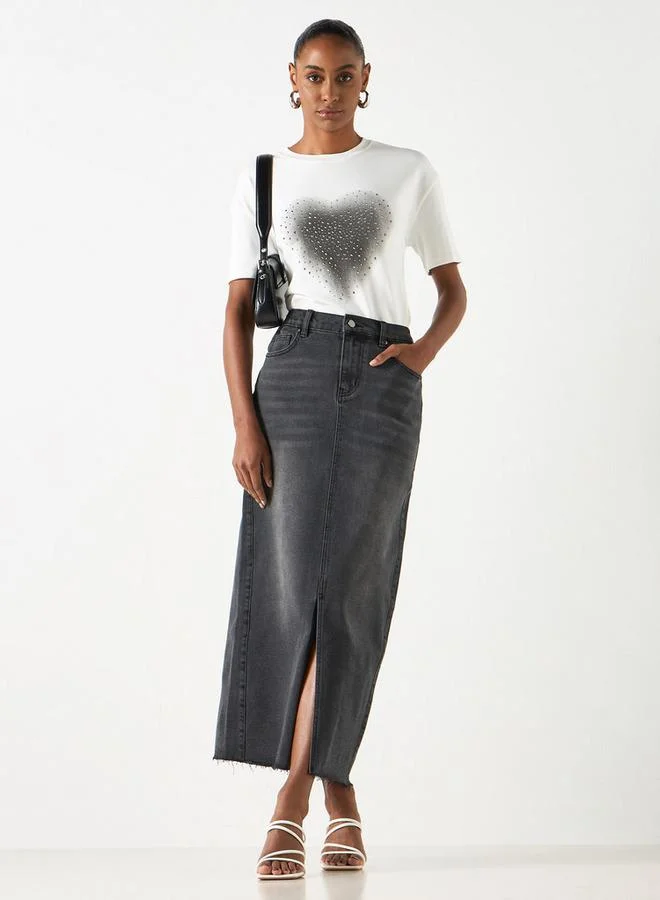 2Xtremz 2Xtremz Denim Skirt with Pockets and Slit Detail