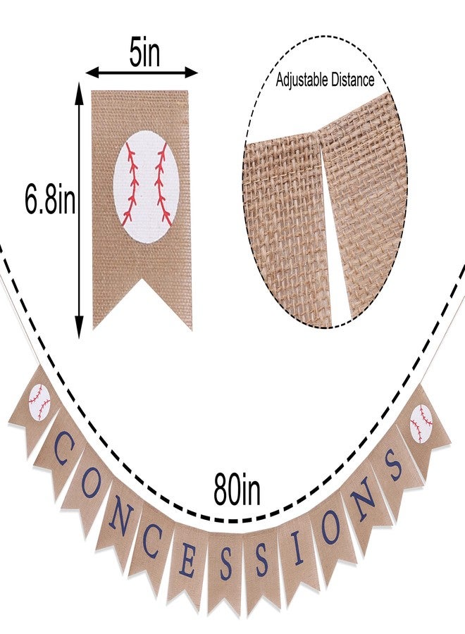 WAWOO Baseball Concessions Birthday Burlap Banner - Concessions Birthday Sign, Baseball Birthday Party Banner, Concessions Banner, Baseball Party Supplies - Image 5