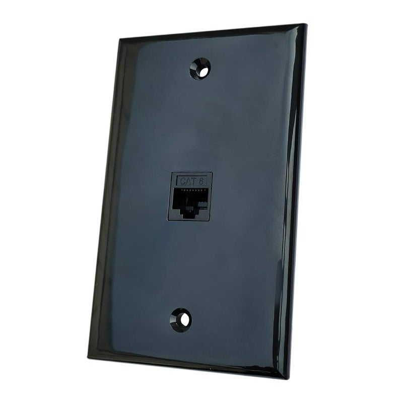 BOPLAT 1 Port CAT6 Ethernet Wall Plate Black - Single Gang CAT 6 RJ45 Network Cable Cover Plate Female to Female for CAT7/CAT6/CAT5e Ethernet Cables - Image 5