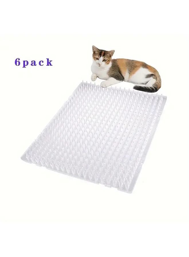 6PACK 16x13 Inch Transparent Bubble Wrap Cat Dog Repellent Mat With Spikes Indoor Outdoor - Image 1