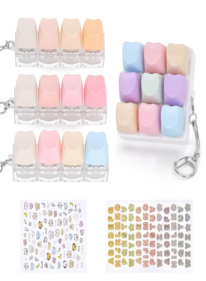 FunisFun 4 PCS Keyboard Fidget Toy, Includes 9-in-1 & 4-in-1 Keyboard Clicker Set with Stickers, Heart Shape Detachable Clicker Fidget Toy for Adults Valentine's Day Decompression (Macaron, 4Pack) - Image 1