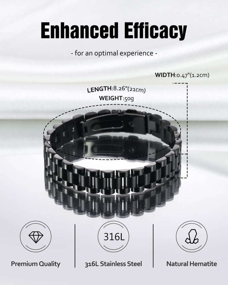 Jecanori Ultra Strength Magnetic Bracelets for Men - Men's Hematite Bracelet, Jewellry Gift with Sizing Tool for Perfect Fit - Image 3