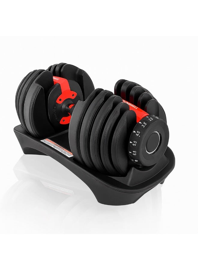 Allure Sphere Adjustable Dumbbells 2.5–24kg with Quick Lock System – Space-Saving Foldable Stand, Strength Training Weights for Home Gym, Fitness Equipment, Muscle Building & Full Body Workouts - Image 1