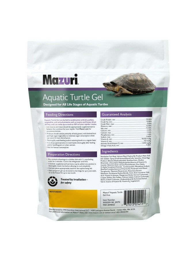 Mazuri | Aquatic Turtle Food | Easy-to-Serve Gel | Freshwater Formula- 8 Ounce (8 oz) Bag - Image 2
