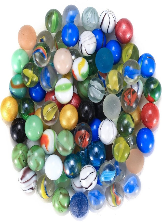 AKDC - 90 Pcs Glass Marbles, Assorted Colors Round Marbles Games Toys, Cat’S Eye Marbles, Colorful Classic Retro Marbles Balls For Kids Party Bag Fillers Decoration Table Games Sports Toys - Image 1