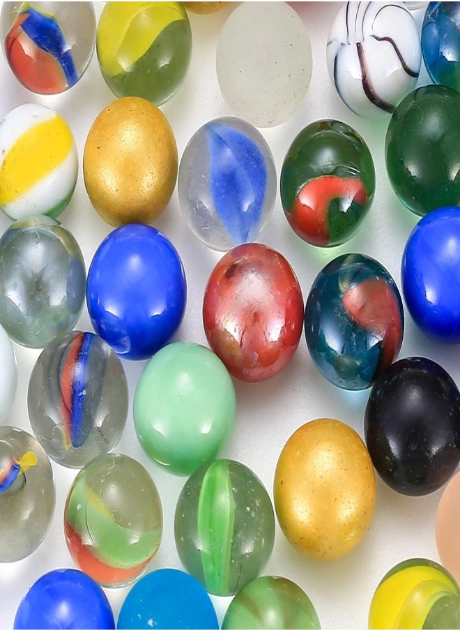 AKDC - 90 Pcs Glass Marbles, Assorted Colors Round Marbles Games Toys, Cat’S Eye Marbles, Colorful Classic Retro Marbles Balls For Kids Party Bag Fillers Decoration Table Games Sports Toys - Image 1