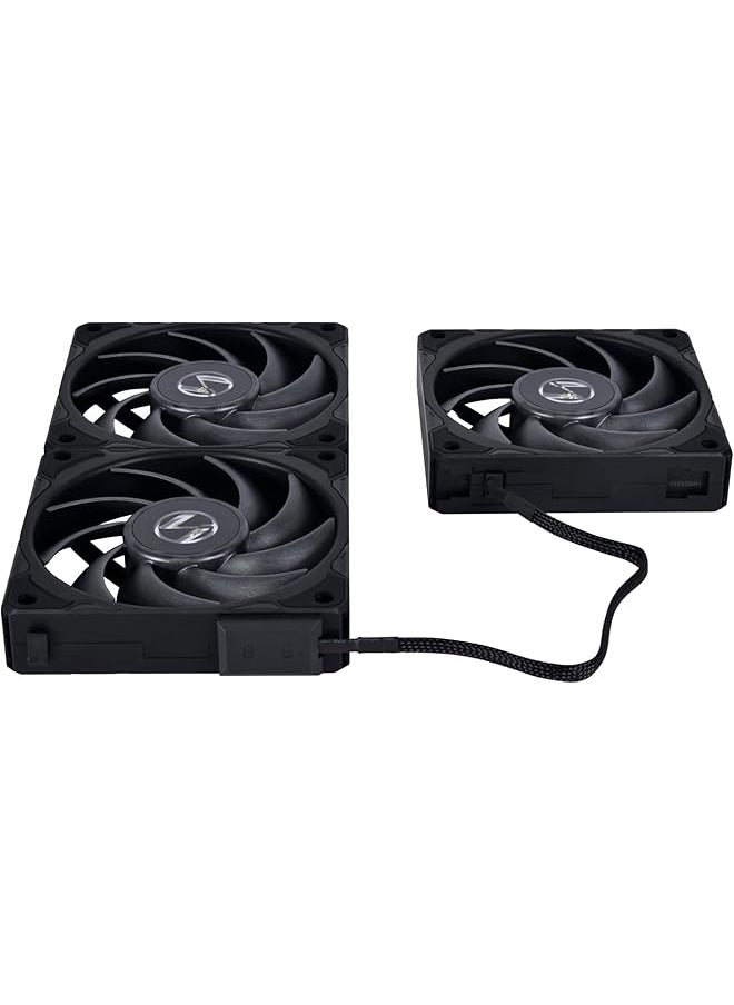 LIAN LI - P28 120Mm Triple Pack Uni Fan High Performance Daisy Chain Pwm Case Fan With Controller ~2600 Rpm 32.1 Dba Black Uf P28 3B 3 Pack - Image 1