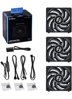 LIAN LI P28 120Mm Triple Pack Uni Fan High Performance Daisy Chain Pwm Case Fan With Controller ~2600 Rpm 32.1 Dba Black Uf P28 3B 3 Pack  - Image 3