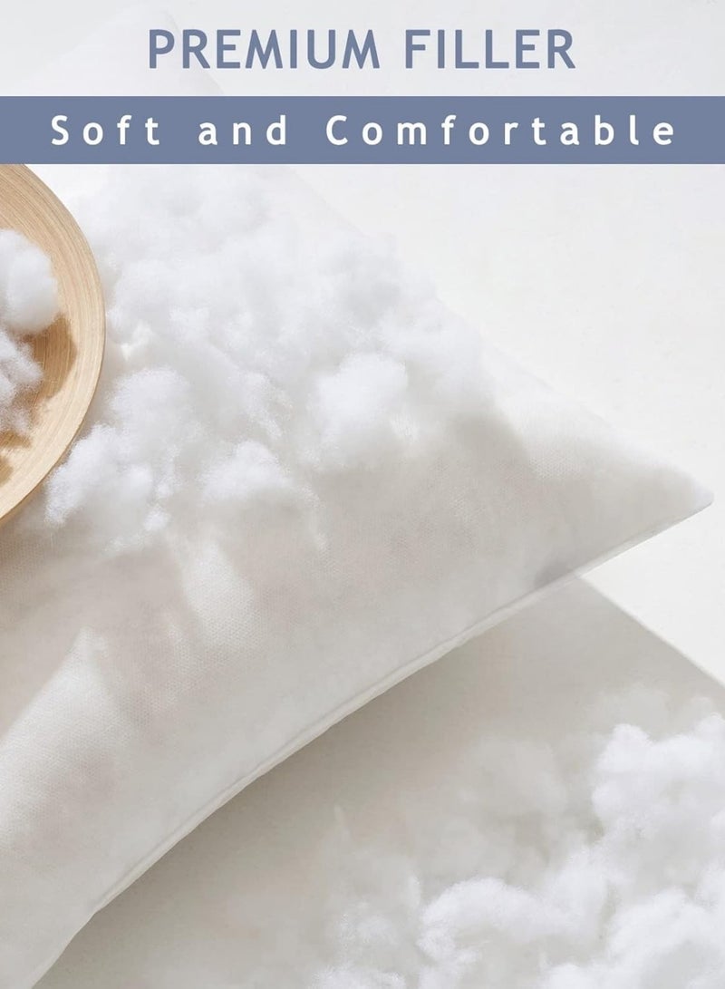F.A.M.S Sofa Cushion 30 X 50 Cm White Pack of 2 Soft Brushed Microfiber Throw Pillow Insert Comfortable Plush Comfort and Perfect Support- Pillows for Sofa, Bed and Couch - Image 2