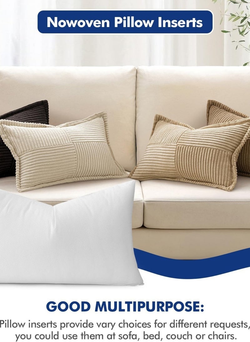 F.A.M.S Sofa Cushion 30 X 50 Cm White Pack of 2 Soft Brushed Microfiber Throw Pillow Insert Comfortable Plush Comfort and Perfect Support- Pillows for Sofa, Bed and Couch - Image 3