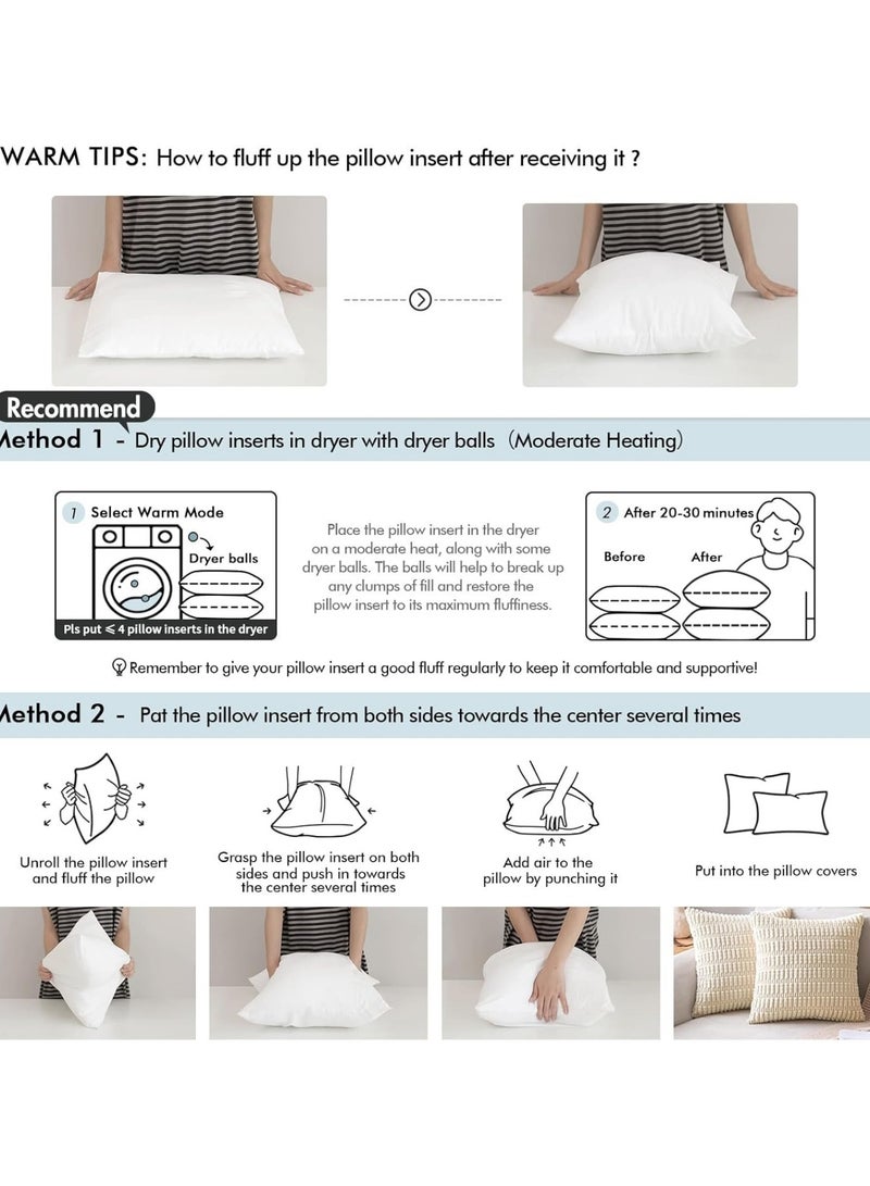 F.A.M.S Sofa Cushion 30 X 50 Cm White Pack of 2 Soft Brushed Microfiber Throw Pillow Insert Comfortable Plush Comfort and Perfect Support- Pillows for Sofa, Bed and Couch - Image 5