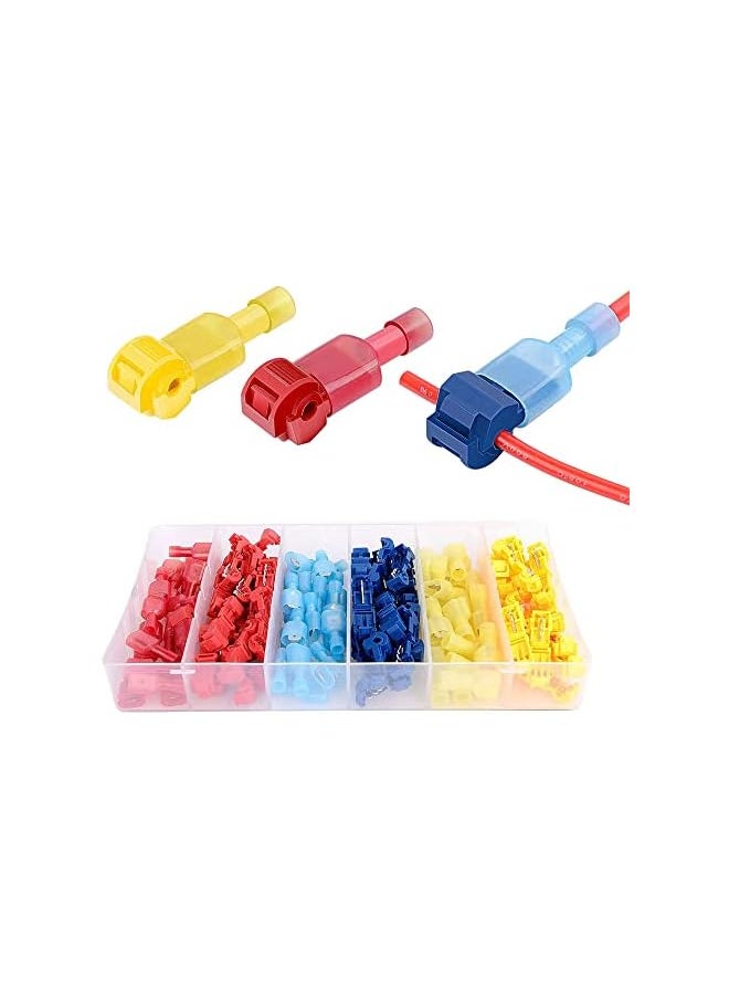 PROMASS promass 120pcs T-Tap Wire Connectors, Self-Stripping Quick Splice Electrical Wire Terminals, T Taps Self-Stripping Insulated Male Quick Disconnects Spade Terminals Kit for Wiring Automotive  - Image 2