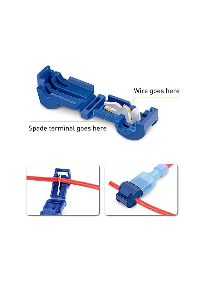 PROMASS promass 120pcs T-Tap Wire Connectors, Self-Stripping Quick Splice Electrical Wire Terminals, T Taps Self-Stripping Insulated Male Quick Disconnects Spade Terminals Kit for Wiring Automotive  - Image 3