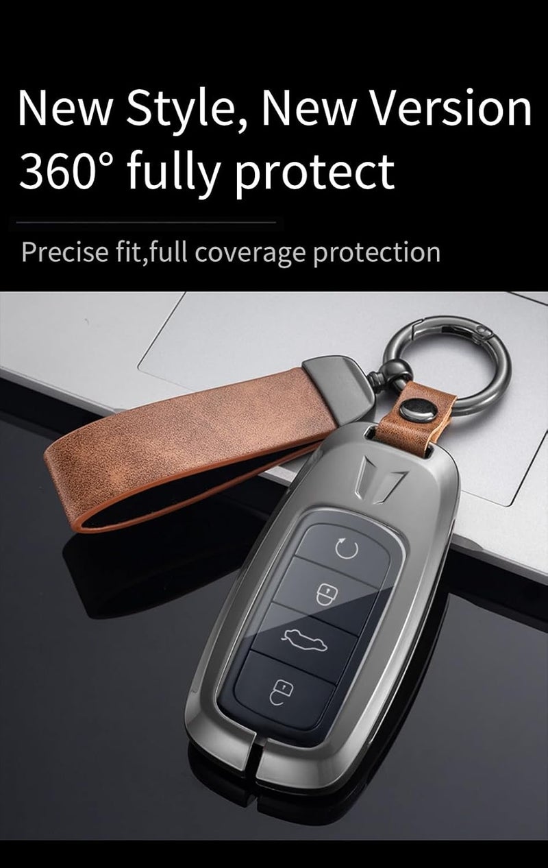 ontto Metal Leather Car Key Fob Cover for Chery Jaecoo J7 J8 Omoda 5 C5 Arrizo 5 6 PRO Plus Tiggo 7 8 - Image 4