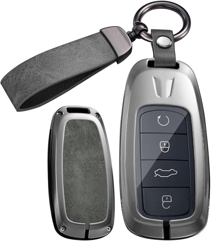 ontto Metal Leather Car Key Fob Cover for Chery Jaecoo J7 J8 Omoda 5 C5 Arrizo 5 6 PRO Plus Tiggo 7 8 - Image 1