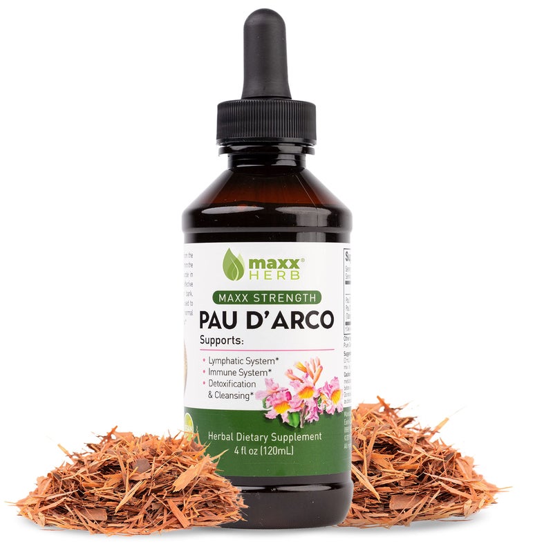 Maxx Herb PAU DArco Tincture Max Strength PAU D Arco Extract for Immune Support Taheebo Tea Inner Bark Absorbs Better Than PAU Darco Capsules 4 Oz Bottle 60 Servings