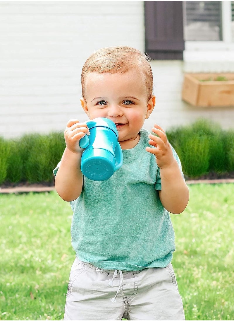 green sprouts Sprout Ware Sip & Straw Cup made from Plants-6oz-Aqua-6mo+  - Image 4