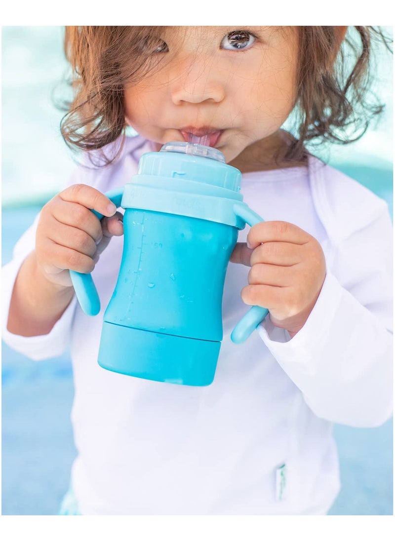 green sprouts Sprout Ware Sip & Straw Cup made from Plants-6oz-Aqua-6mo+  - Image 5