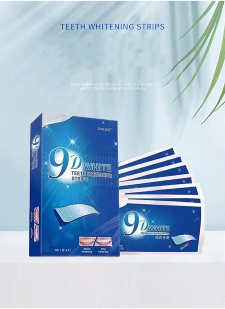 SMILEKIT - 9D White Teeth Whitening Strips Advanced Fast Effective 3 Days (New-9D-7set) - Image 1