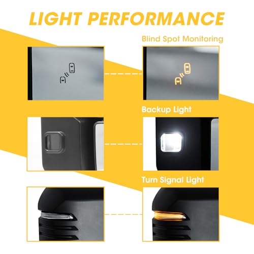 Sanooer Towing Mirrors for 2007-2021 Tundra, 2008-2017 Sequoia with Power Glass Heated Arrow Turn Signal Blind Spot Light Extendable Fold Pair Set - Image 4