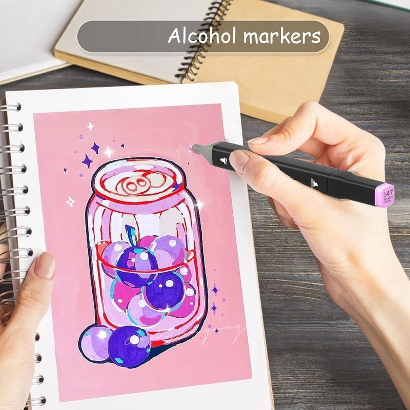 Corslet أقلام تلوين كورسلت 36 للأطفال والفنانين: ألوان، 12 كحول، 24 قلم فرشاة مزدوج الطرف - رسم، تخطيط، خط عربي - Image 5