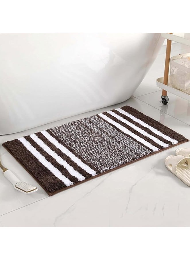 TYCOM Bathroom Rugs Bath Mat 40x60cm Non-Slip Fluffy Soft Plush Microfiber Shower Carpet Rug Machine Washable Quick Dry Ultra Bath Mats for Tub Bathroom and Shower 