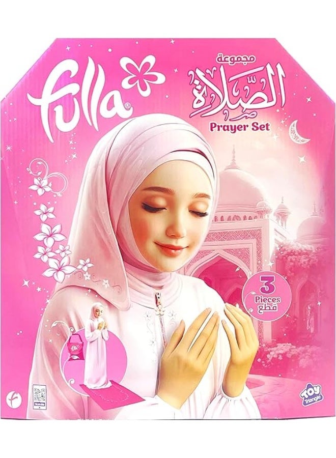 Fulla Girls Prayer Set - 3-Piece Islamic Kit with Dress, Bag & Mat (Pink) - Image 4