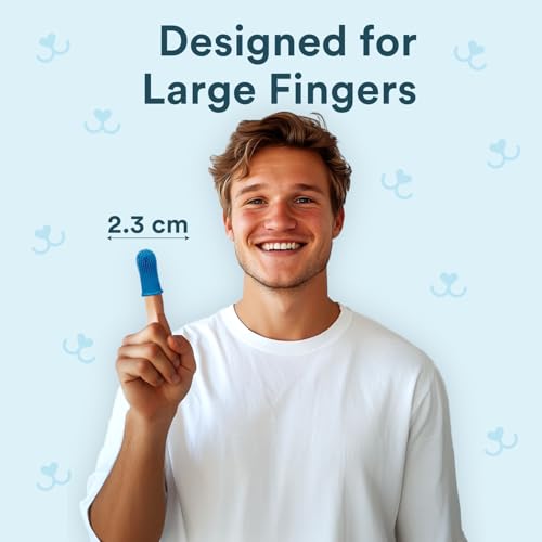 Jasper Large Dog Toothbrush, 360 Degree Pet Tooth Brushing Kit, Cat Toothbrush, Canine Dental Care & Teeth Cleaning Kit, Pet Finger Tooth Brush, Use with Dog Toothpaste, 2-Pack Navy-Blue Large - Image 2